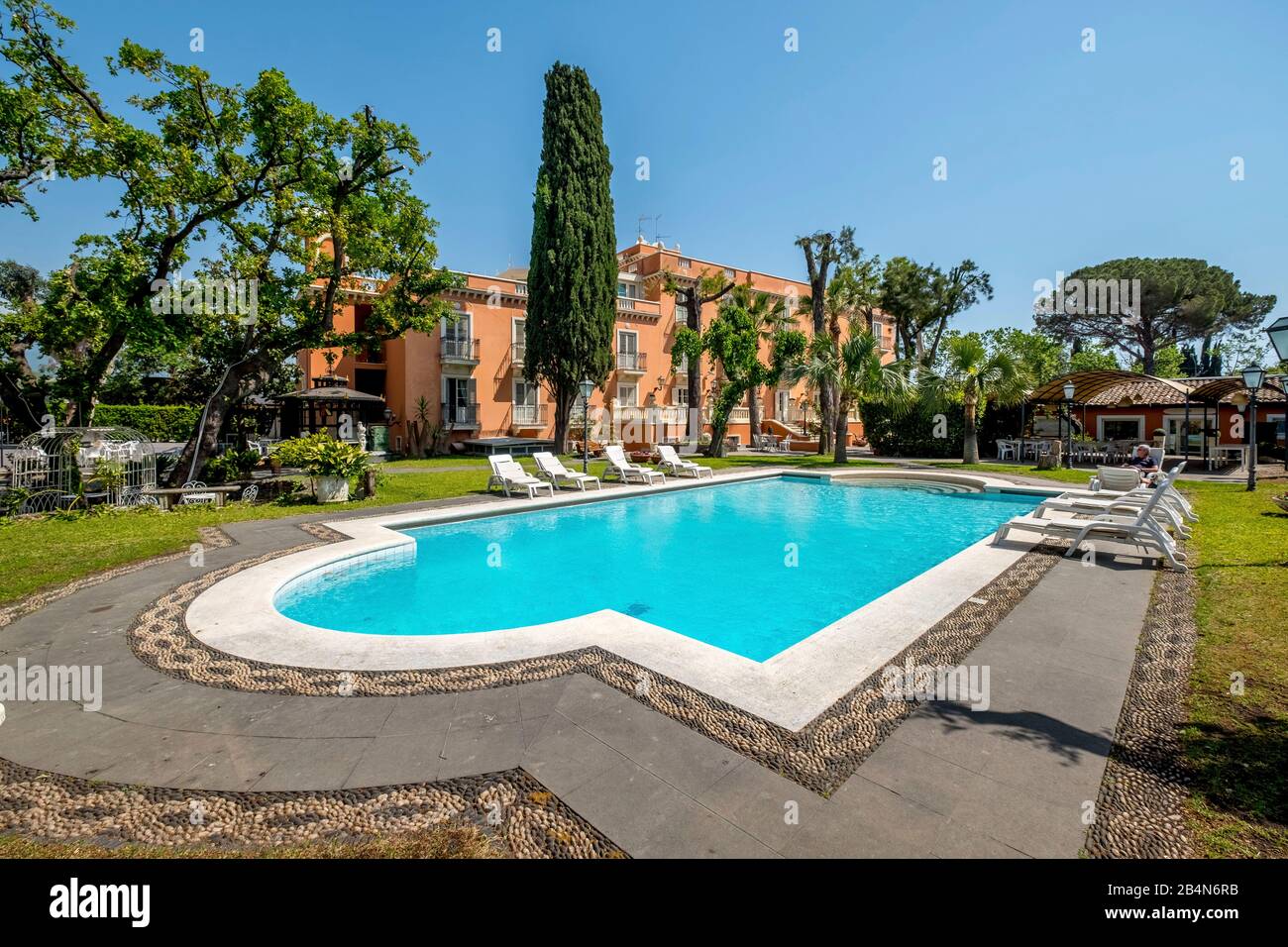 Schwimmbad des Hotels Catania, San Giovanni la punta, Süditalien, Europa, Sizilien, Italien Stockfoto