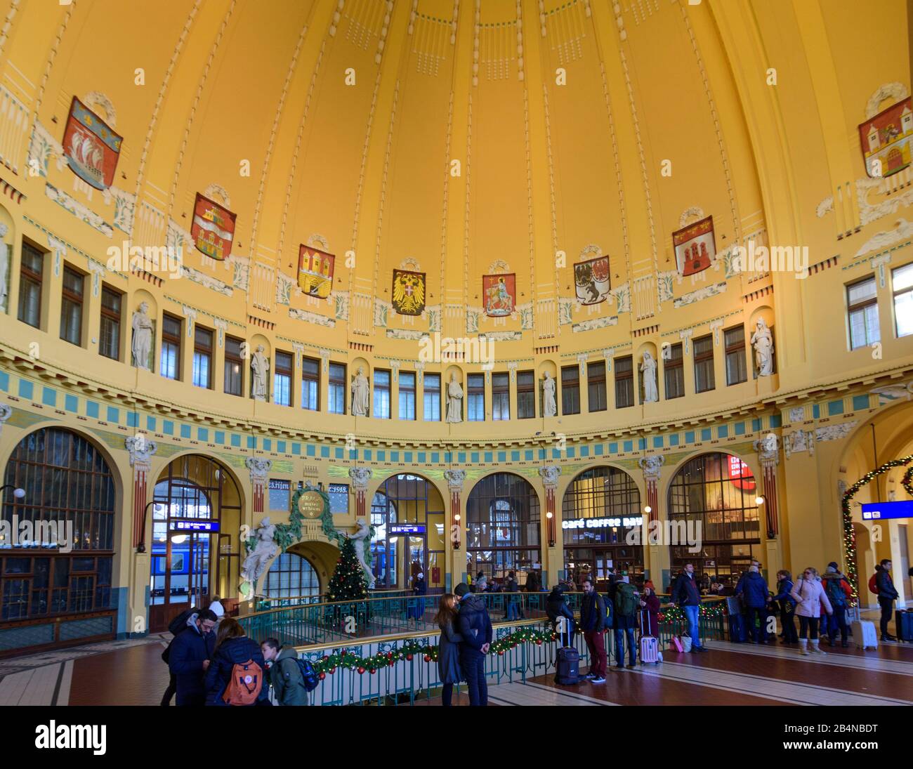 Praha, Hauptbahnhof, alte Halle, Café Praha, Prag, Tschechische Republik Stockfoto