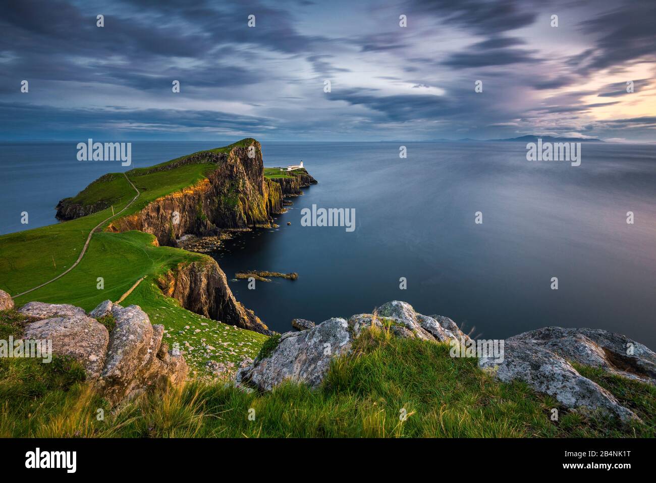 Landschaftlich Point Lighthouse, Isle Of Skye, Schottland Stockfoto