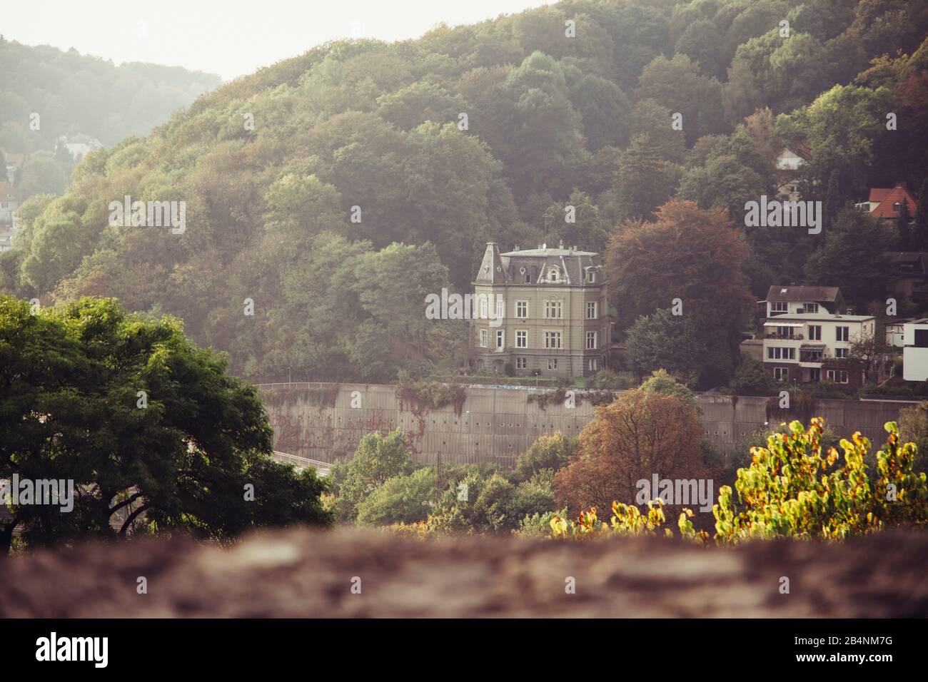 Blick vom Schloss Sparrenburg in Bielefeld Stockfoto