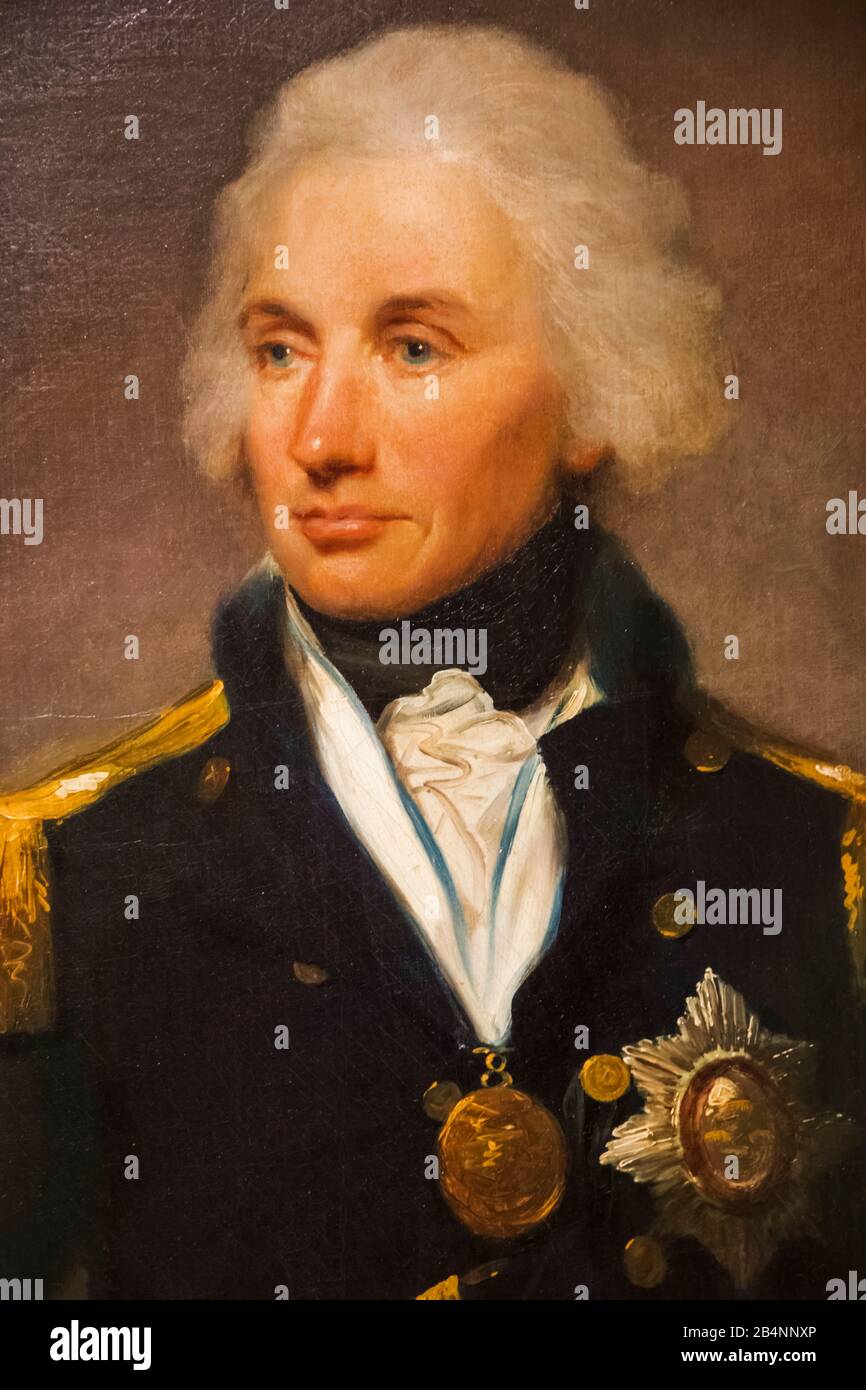 England, London, Greenwich, Queen's House Museum und Kunstgalerie, Porträt Vizeadmiral Horatio Nelson von Lemuel Francis Abbott vom 1798 Stockfoto