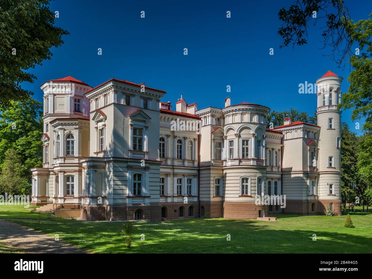 Lubomirski-Palast, im Jahre 1887, Eklektischer Stil, Sitz der höheren Schule des osteuropäischen Staates in Przemysl, Malopolska, Polen Stockfoto