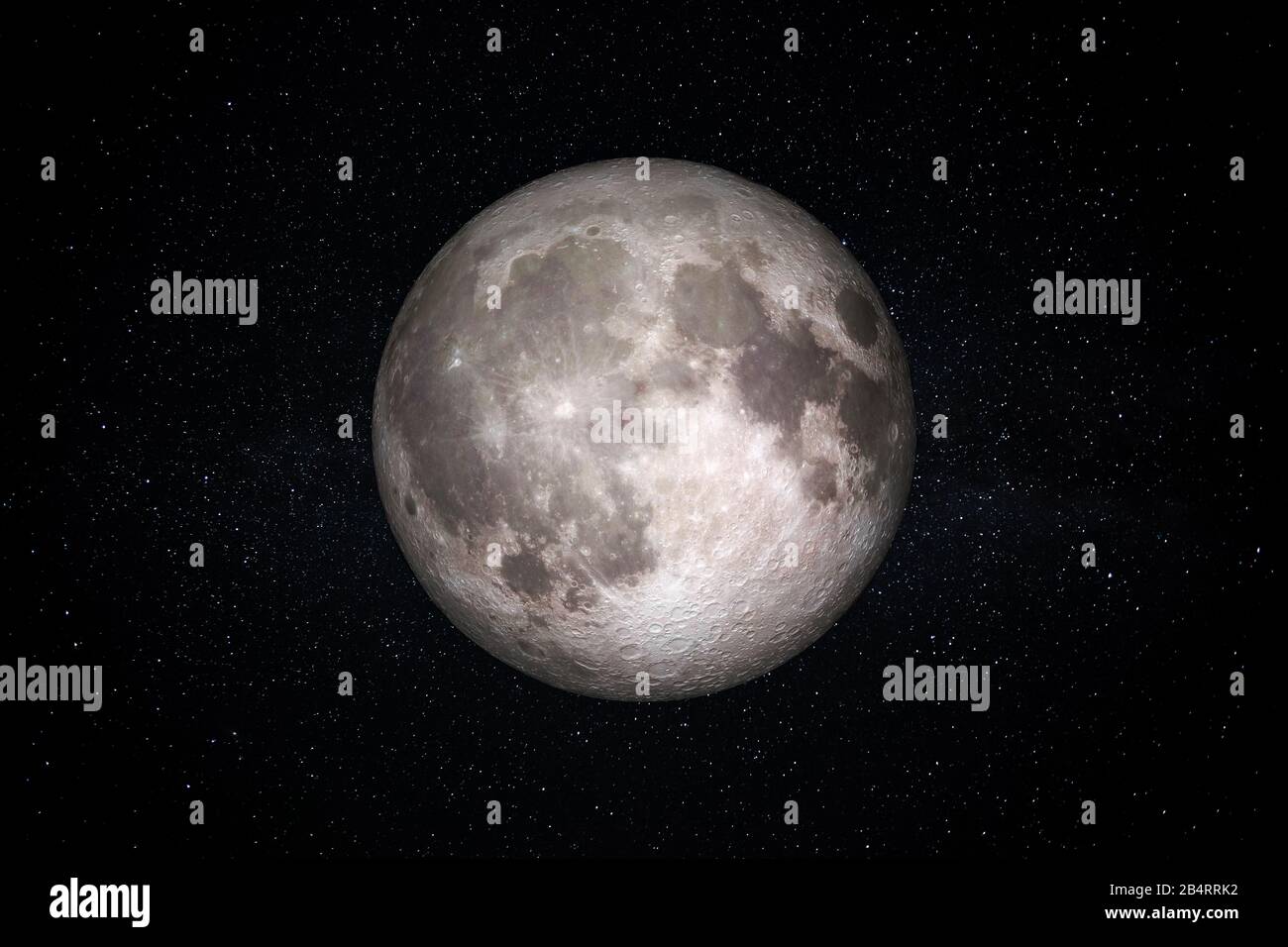 Erdmond im Sternenhimmel des Sonnensystems im All. Dieses Bildelement wurde von der NASA eingerichtet. Stockfoto