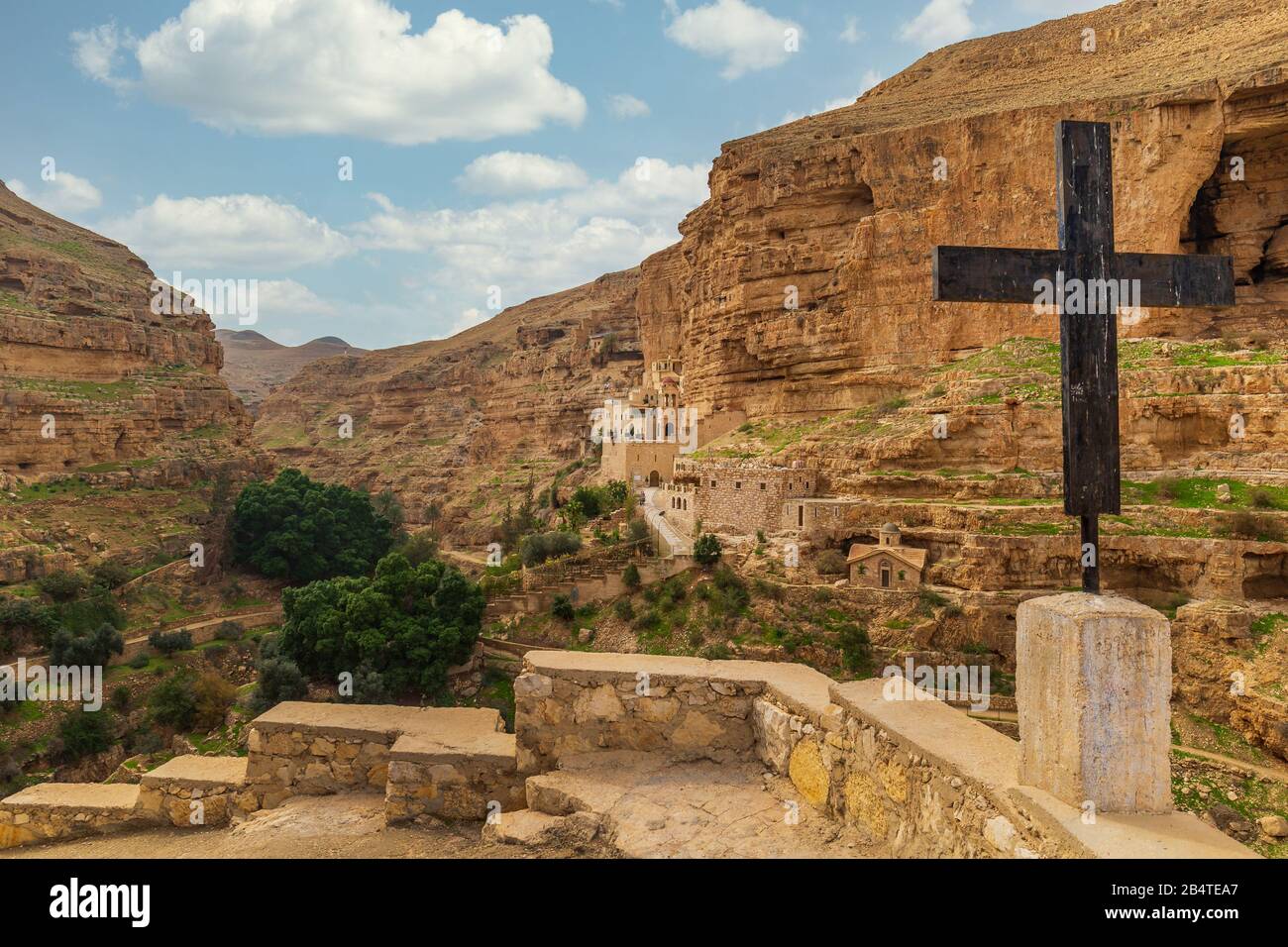 St.-Georgs-Kloster im Wadi-Qelt-Tal, Palästina Stockfoto