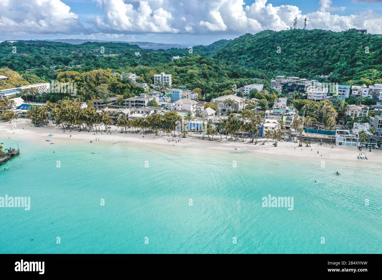 Luftbild des Boracay-Strandes auf den Philippinen Stockfoto