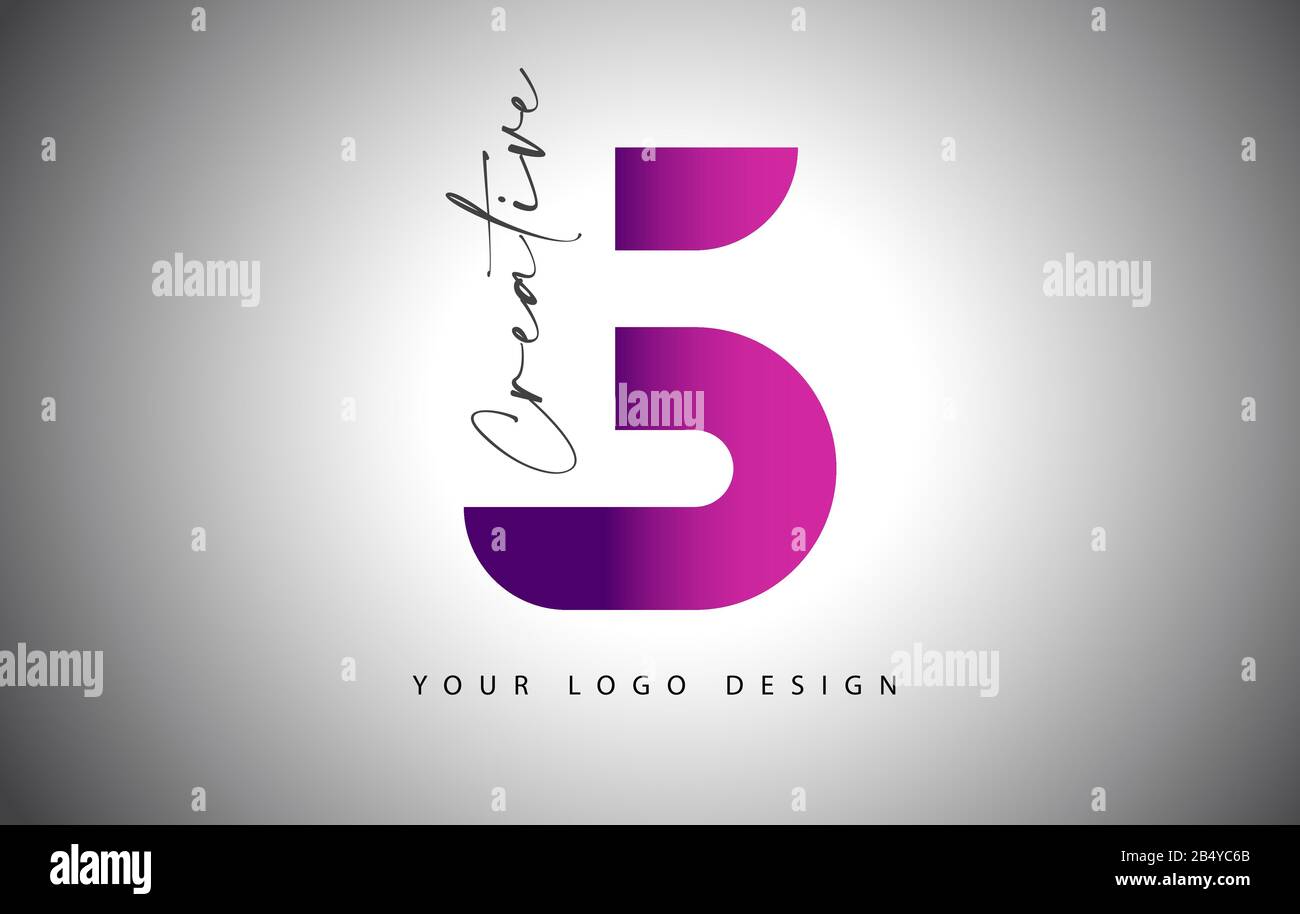 Creative Letter S-Logo Mit violettem Gradient und kreativem Letter Cut. Abbildung Des Symbolvektors. Stock Vektor