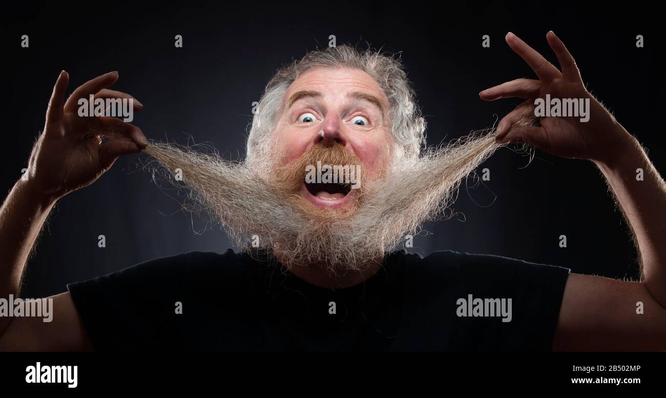 Anthony Springall während Des Yorkshire Beard Day 2020 im Grand Hotel in Scarborough, North Yorkshire. Stockfoto