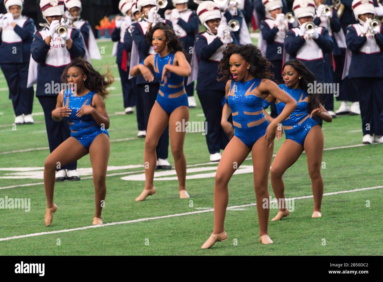 Die Honda Battle of the Bands bringt die besten HBCU-Marching Bands, Tanzteams und Drum Majors für eine Ausstellung im Georgia Dome in Atlanta. Stockfoto