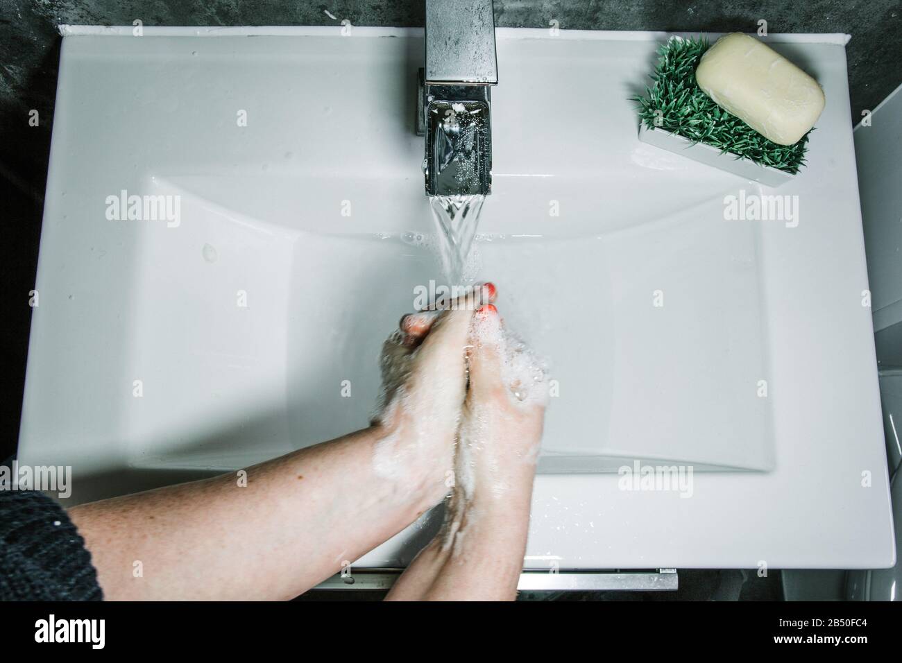 Händewaschen Stockfoto