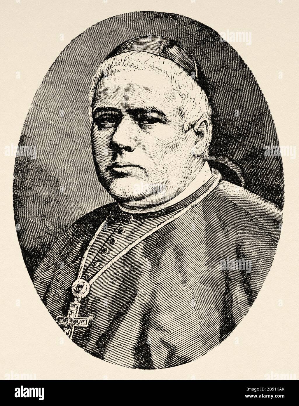 Porträt von Juan de la Cruz Ignacio Moreno und Maisonnave (Guatemala-Stadt von 18-Toledo von 1880-1984). Spanischer Jurist und Theologe, Mitglied der spanischen Ro Stockfoto