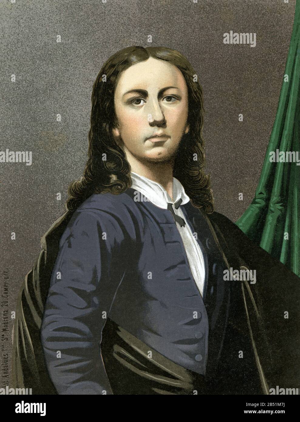 Altes FarblithografiePorträt. Raffaello Sanzio (Urbino 1483 Rom 1520