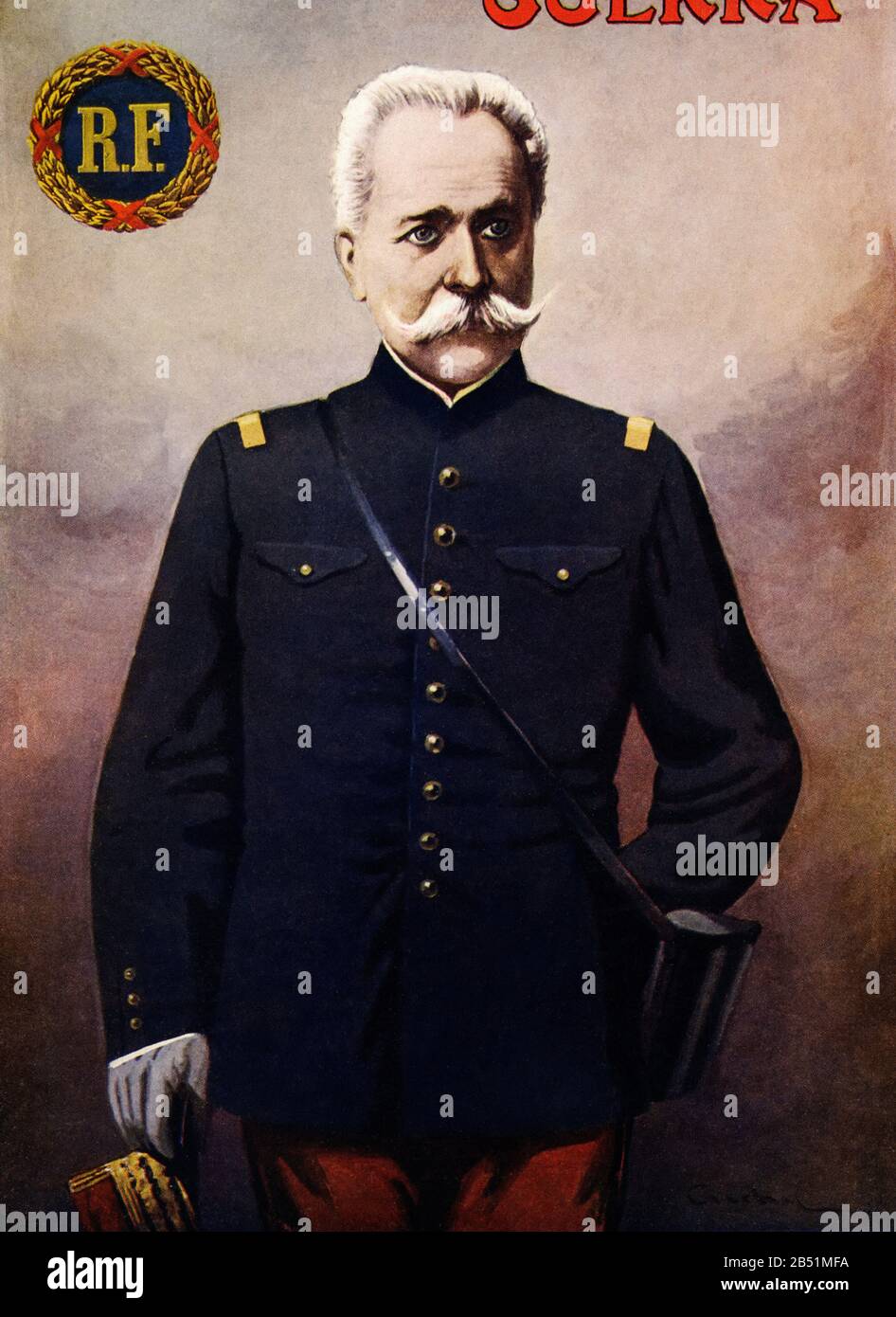 Farbporträt von Maurice-Paul-Emmanuel Sarrail (1856 - 1929), war ein französischer General während des Ersten Weltkriegs. Sozialistischer Politiker mit Bezug zu Cathol Stockfoto