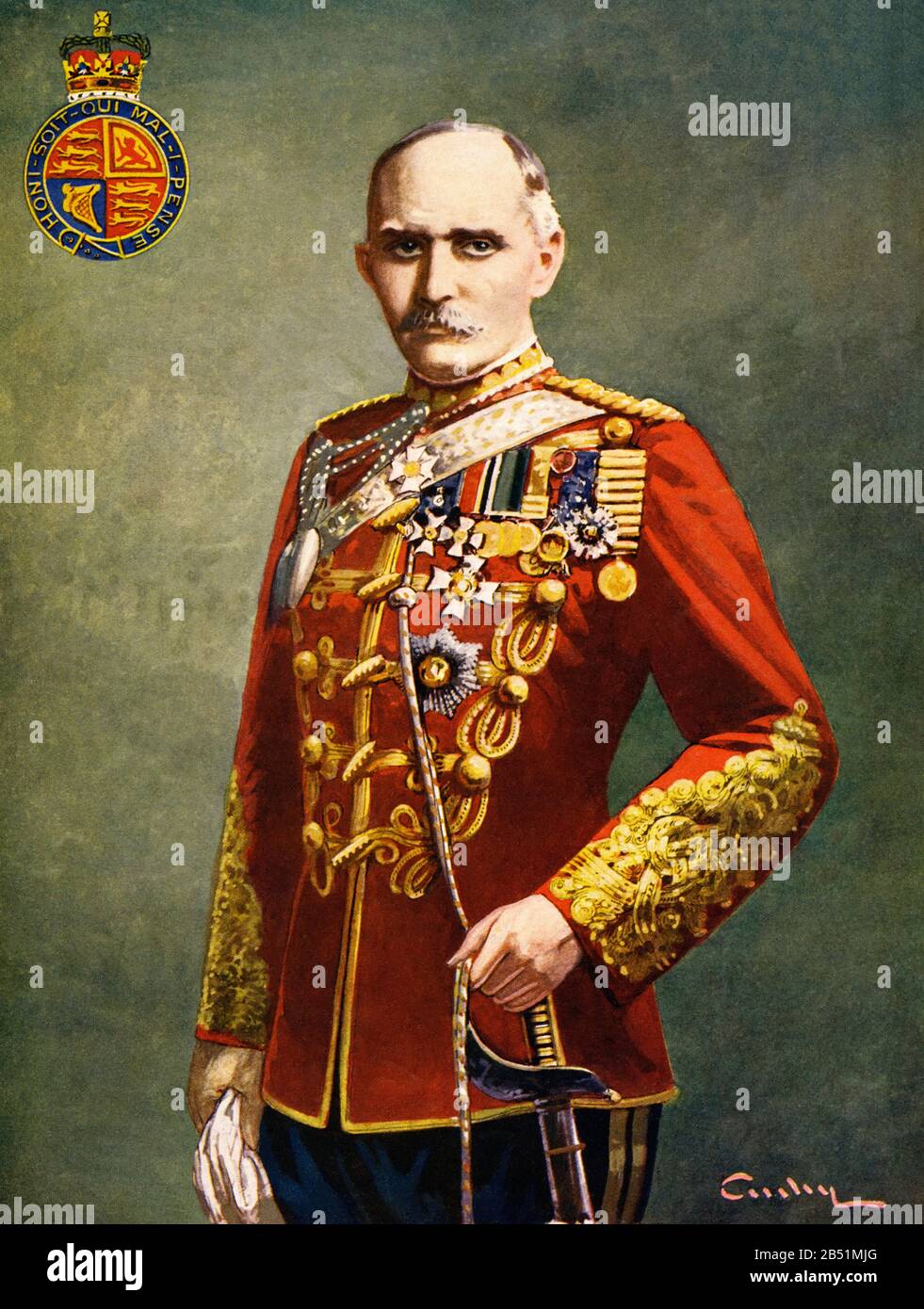 Farbportrait von Sir Bryan Thomas Mahon (zwischen 1932 und 1930), war ein irischer General, der in der britischen Armee geboren wurde und Senator des Senats von Südirland. ICH Stockfoto
