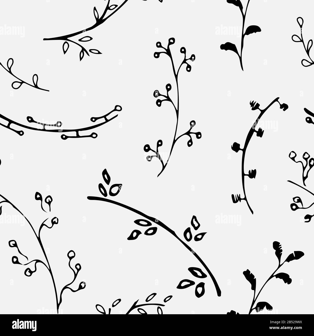 Ein nahtloses Muster im Federstil. Stock Vektor