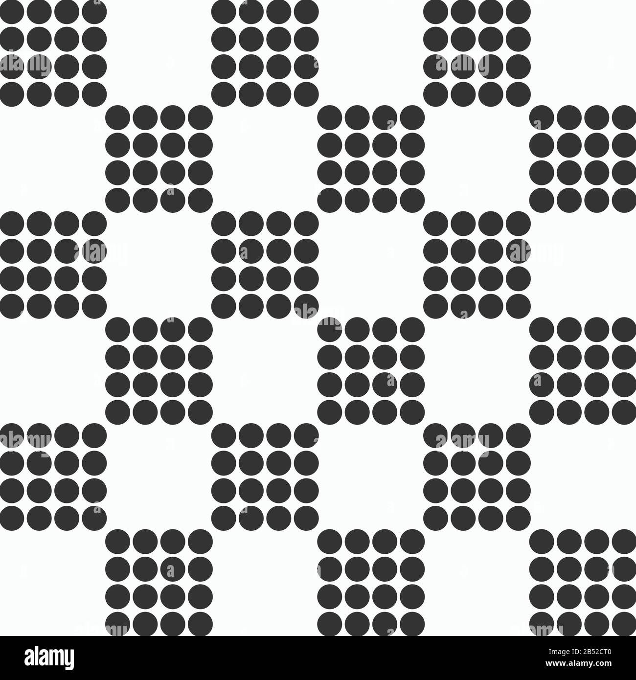 Abstraktes Muster aus kleinen Kreisen. Gruppen von Kreisen. Moderne, elegante Textur. Vektor monochromer Hintergrund. Stock Vektor
