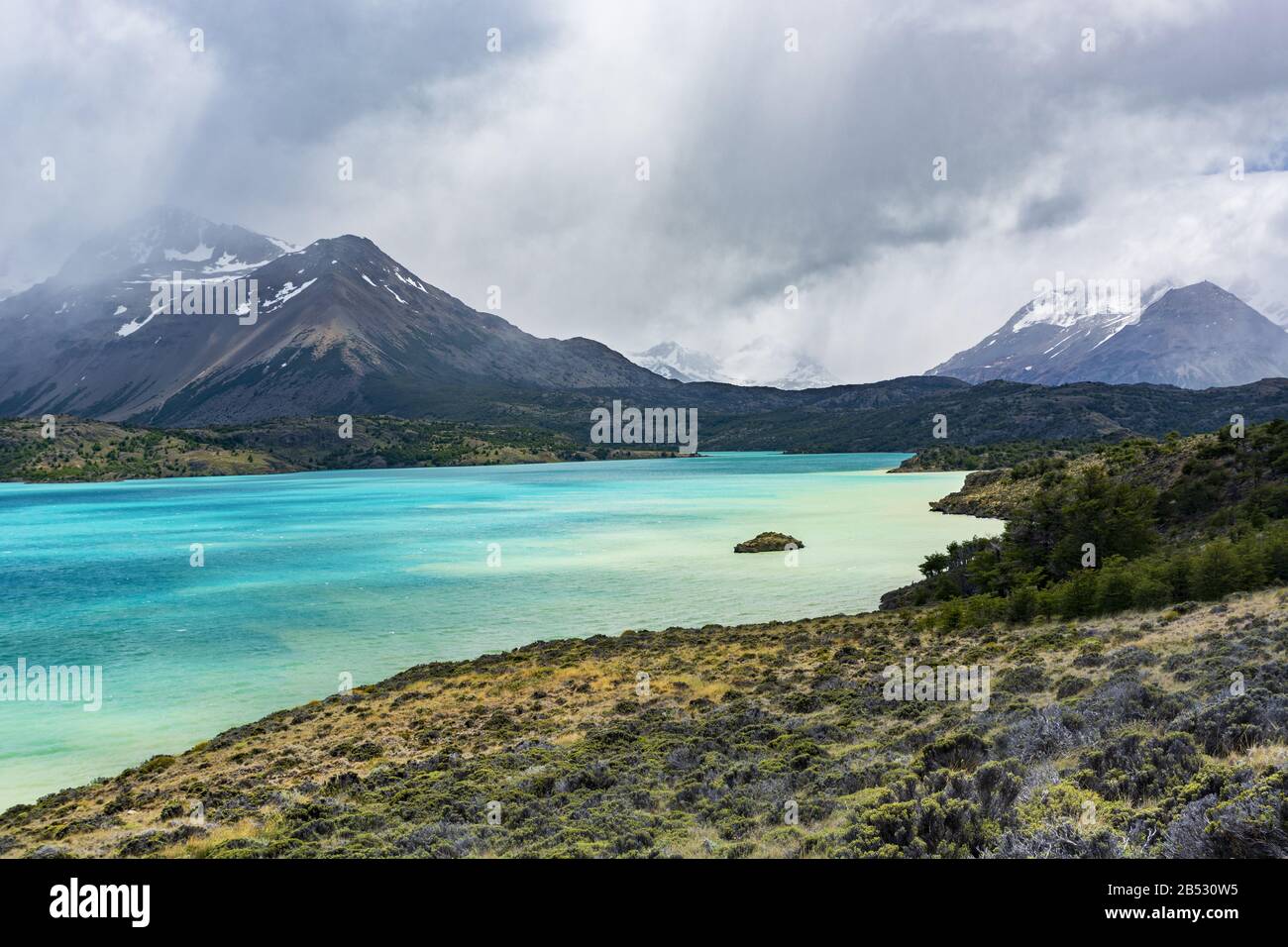 Belgrano-See und die Anden, Parque Nacional Perito Moreno, Patagonien Argentinien Stockfoto