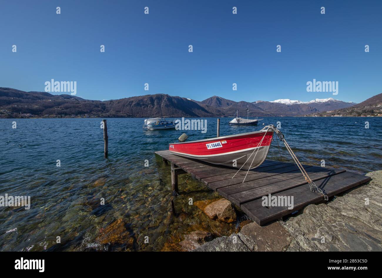 Ein fantastischer Blick auf den Ortasee, Piemont, Lombardei, Italien Stockfoto