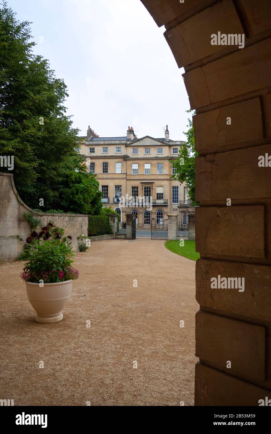 Blick vom Holburne Museum in Richtung Sydney Place, Bath, Somerset Stockfoto