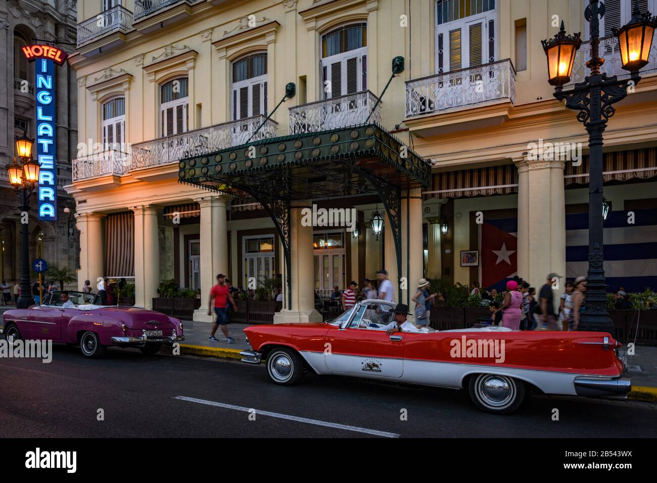 Inglaterra Hotel Neon Sign, Havanna, Kuba Stockfoto