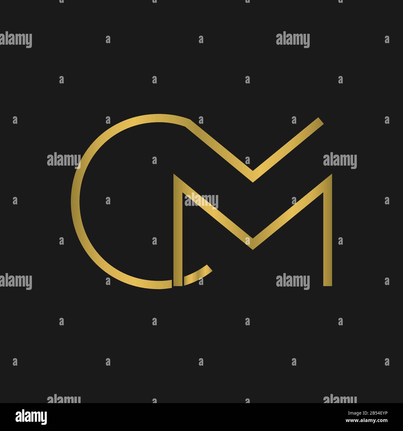 C, M, CM, MC Letter Logo Design mit kreativer moderner Typografie Stock Vektor