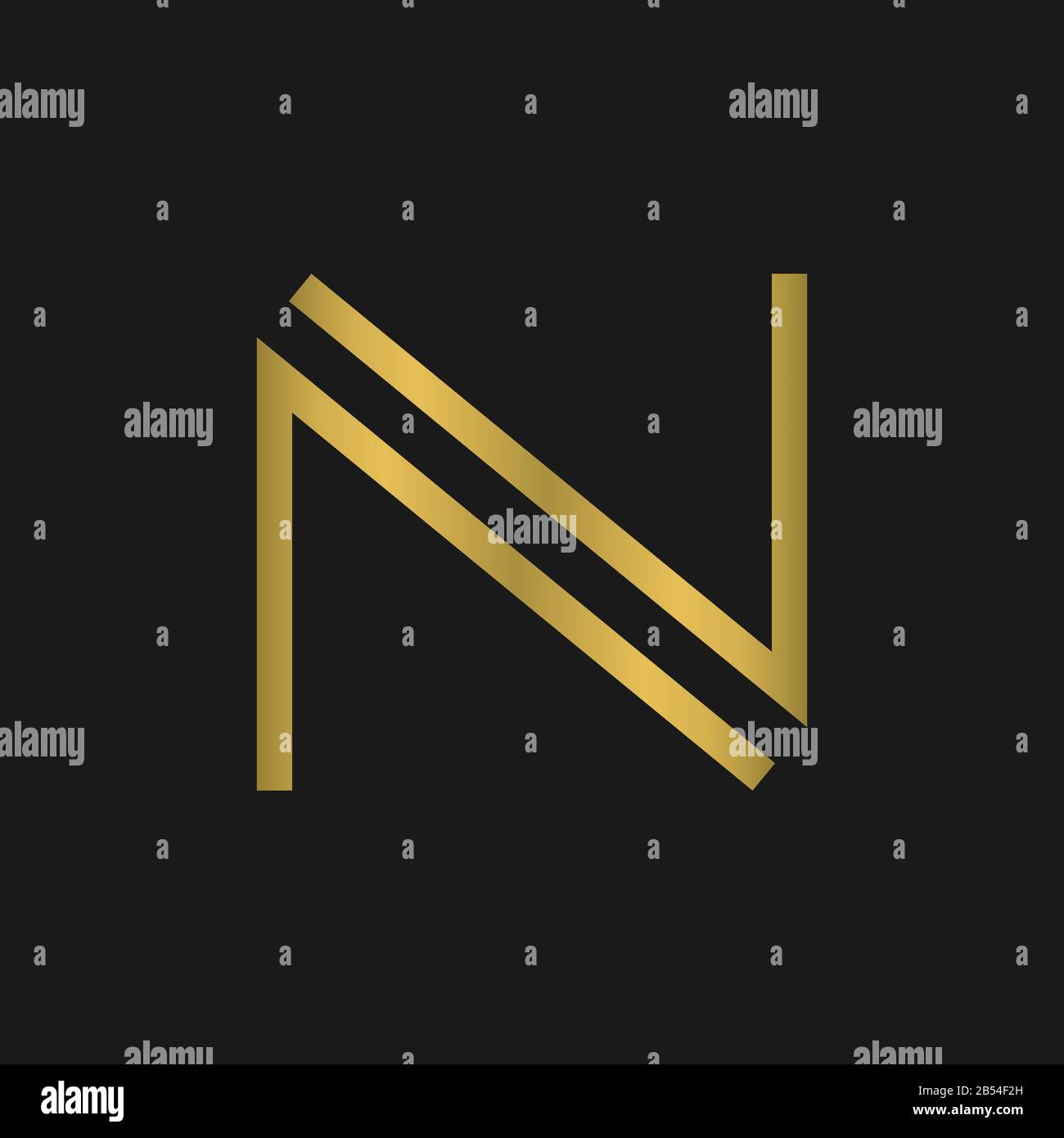 N, NV, VV-Logo mit goldenem Buchstaben und kreativer moderner Typografie Stock Vektor