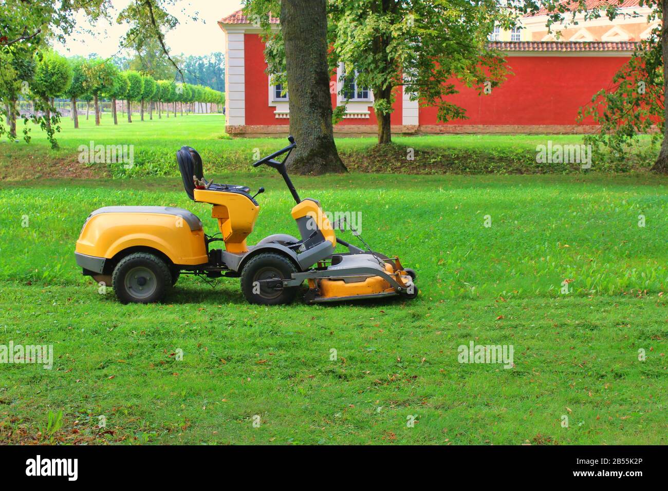 Gartenmaschinen zum Schneiden von Gras Stockfoto