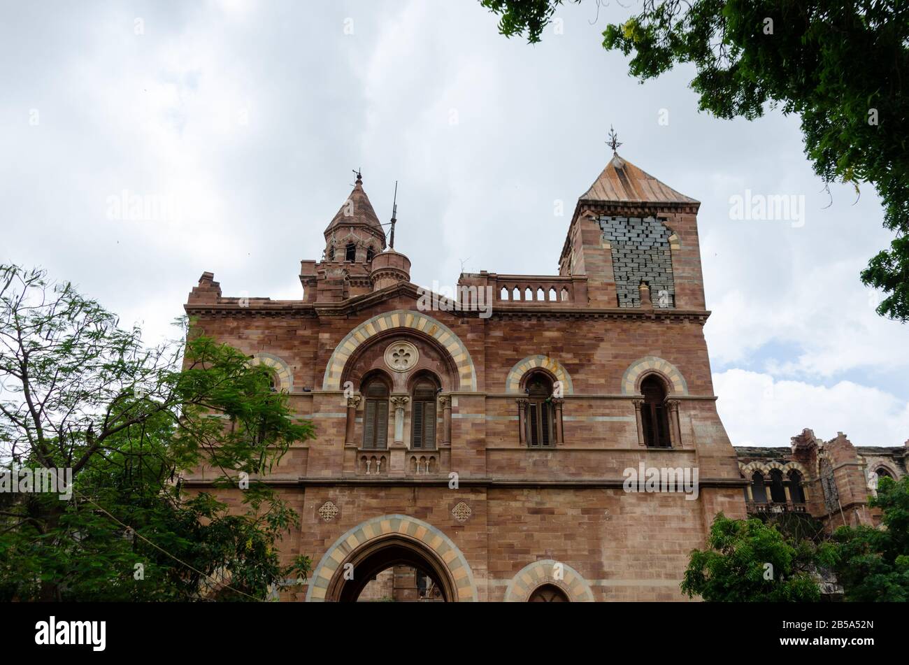 Italienische Gotische Architektur von Prag Mahal, Bhuj, Kutch, Gujarat, Indien Stockfoto