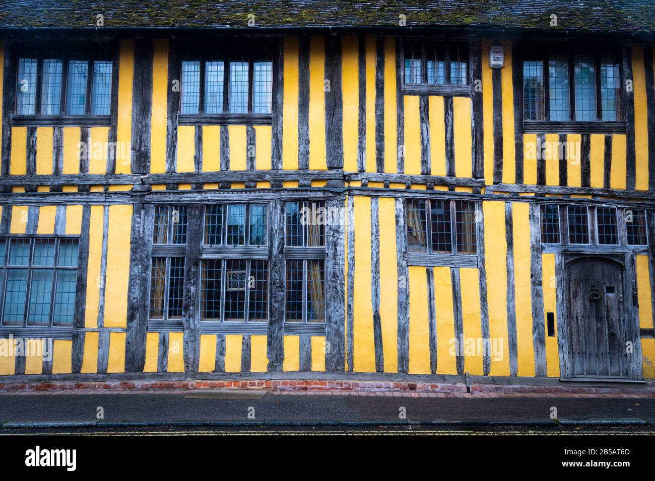 Farbige Häuser, Lavernham, Suffolk, England Stockfoto