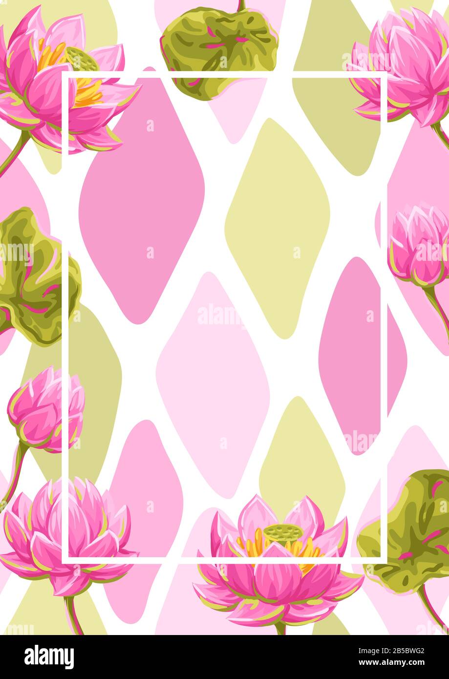 Hintergrund mit lotusblumen. Seerose dekorative Illustration. Stock Vektor