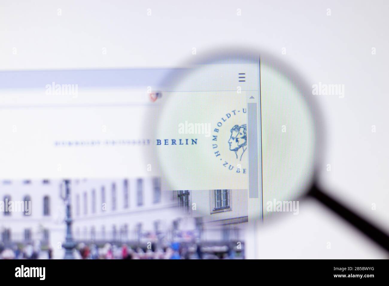 Los Angeles, Kalifornien, USA - 7. März 2020: Die Humbold-Universitat zu Berlin Website Homepage Logo wird in der Nahaufnahme, Illustrative Editorial, angezeigt Stockfoto