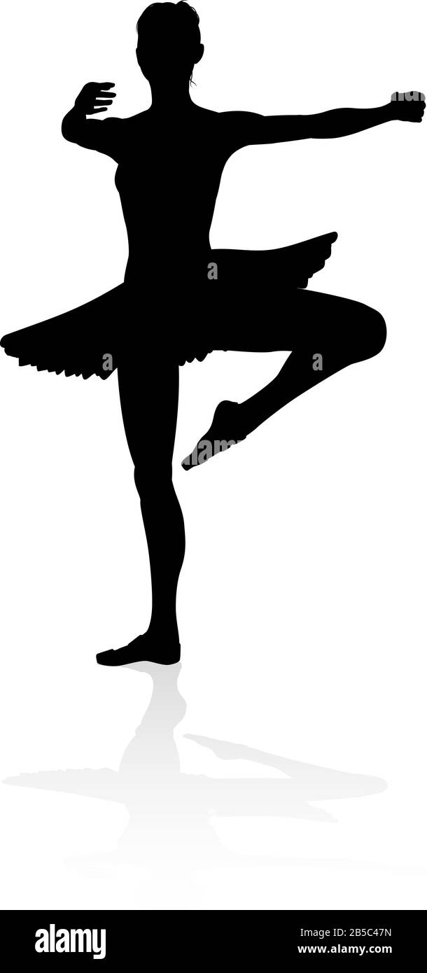 Tanzen Ballett Tänzerin Silhouette Stock Vektor