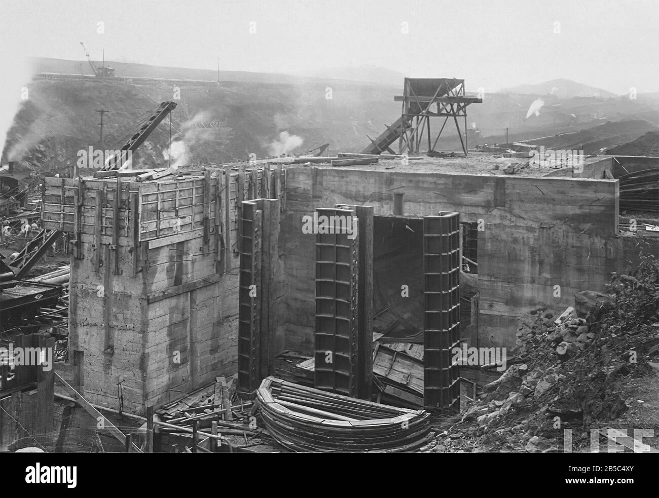 Panamakanalbauarbeiten Anfang des 20. Jahrhunderts Stockfoto