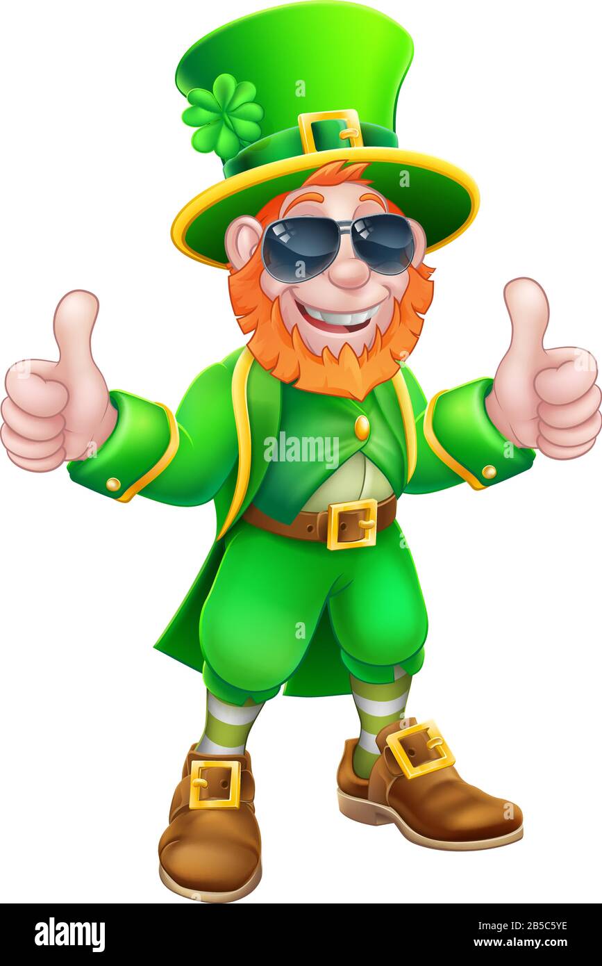 Leprechaun St Patricks Day Zeichentrickfigur Stock Vektor