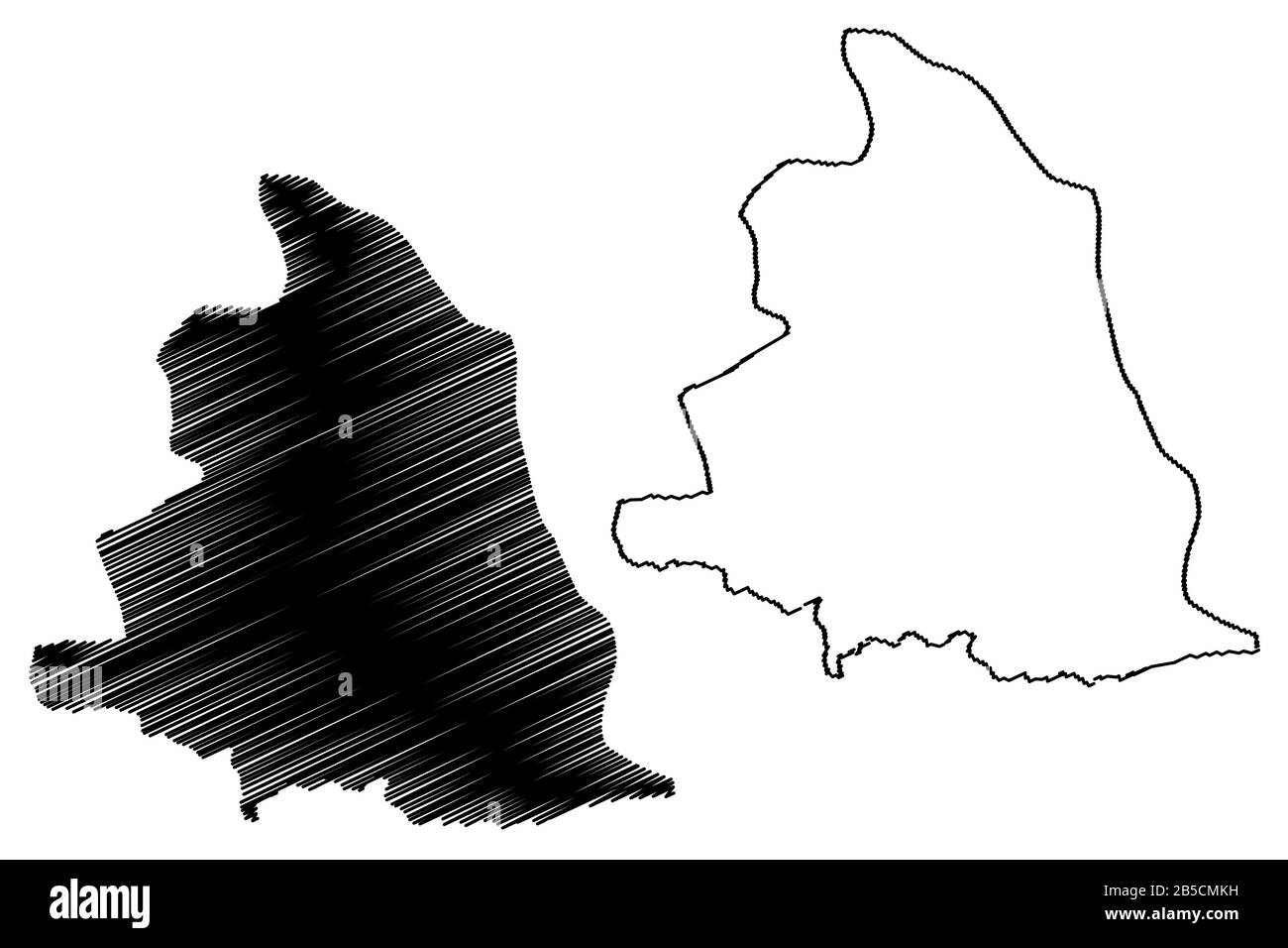 Gevgelija Gemeinde (Republik Nordmazedonien, südöstliche Statistische Region) Karte Vektor-Illustration, Skizze Gevgelija Karte Stock Vektor