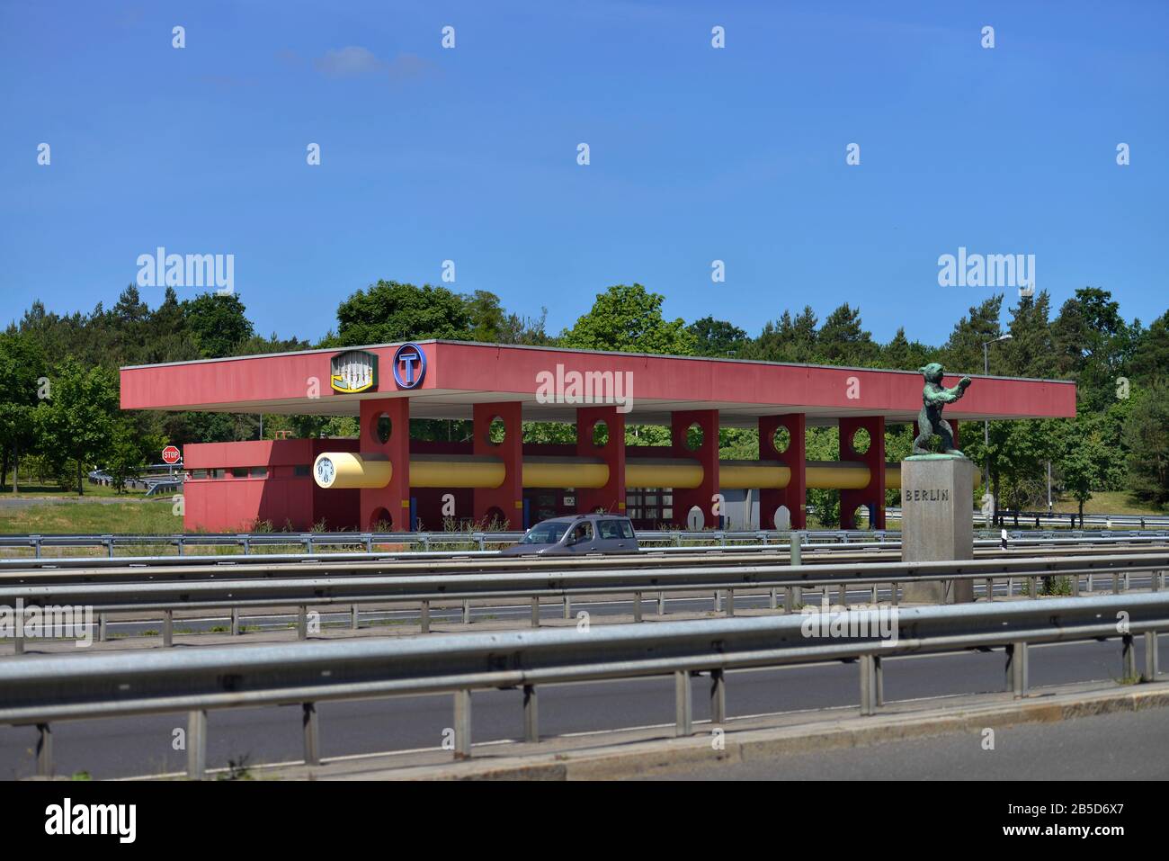 Alte Tankstelle, Dreilinden, Zehlendorf, Berlin, Deutschland Stockfoto