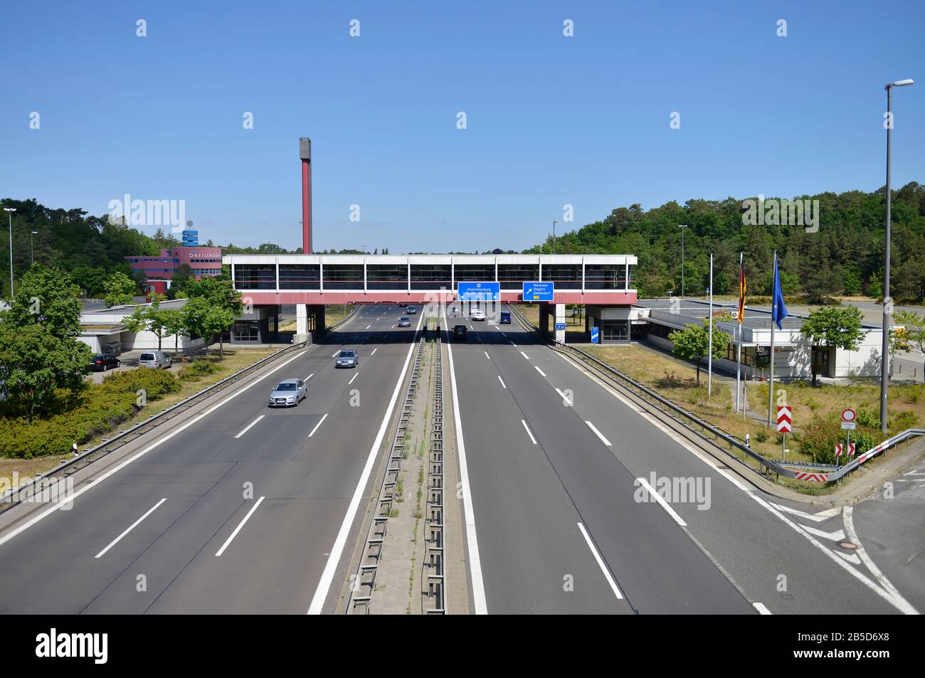 Themalige Raststaette, Dreilinden, Zehlendorf, Berlin, Deutschland / Raststätte Stockfoto