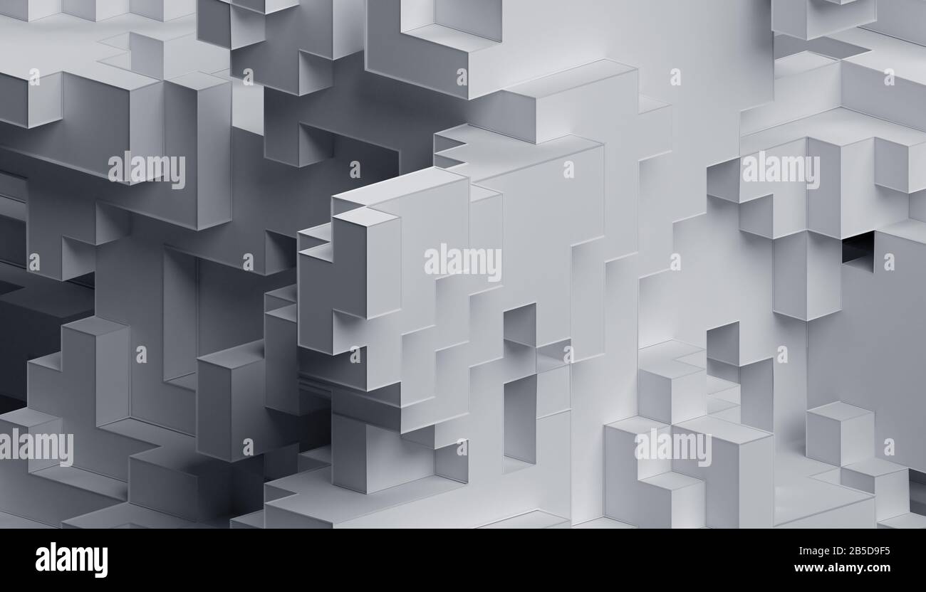 Abstraktes 3D-Rendering, modernes Design mit geometrischem Hintergrund Stockfoto