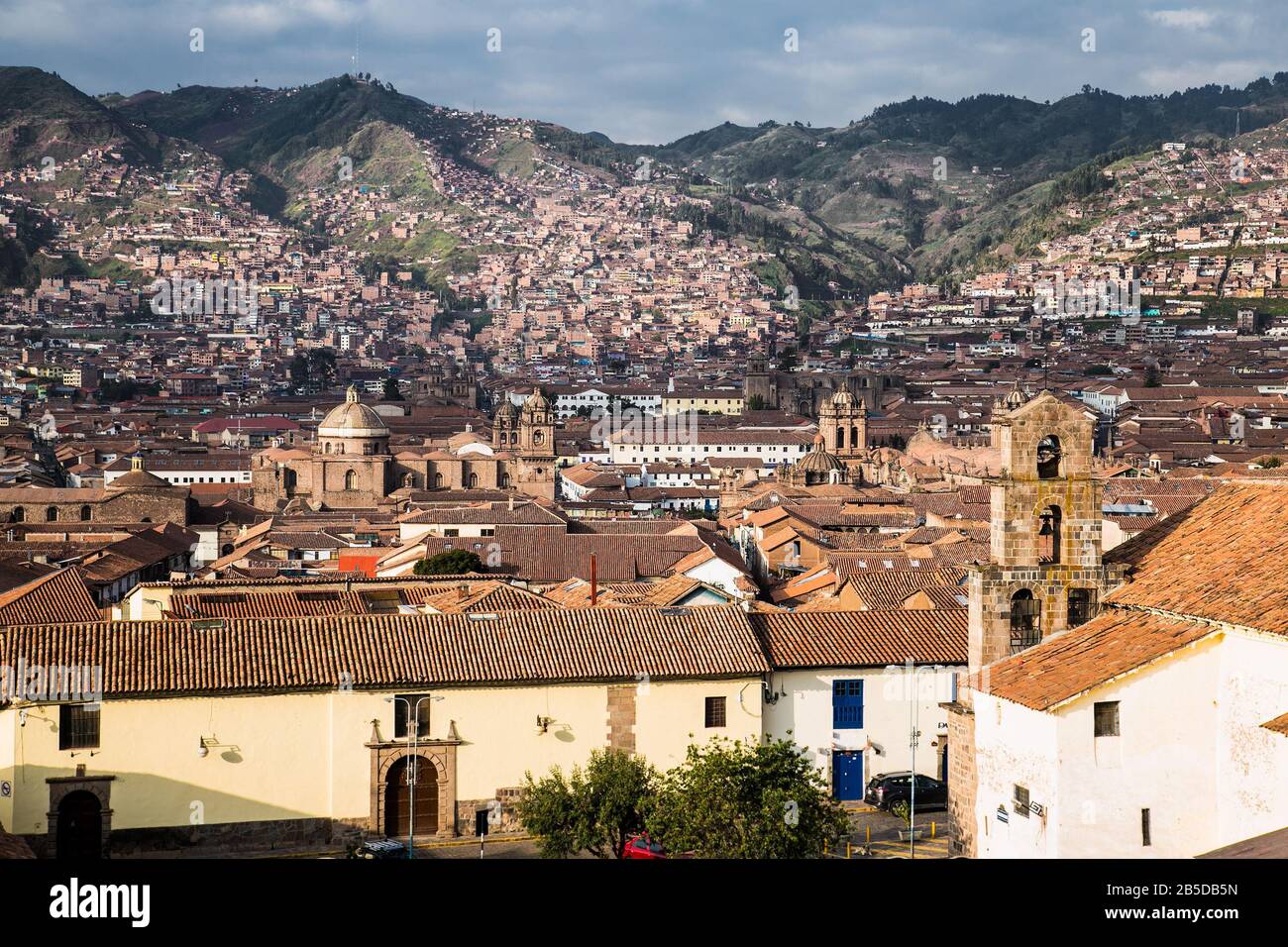 Dachterrasse Gebäude der Stadt Cusco, Peru. Südamerika. Stockfoto