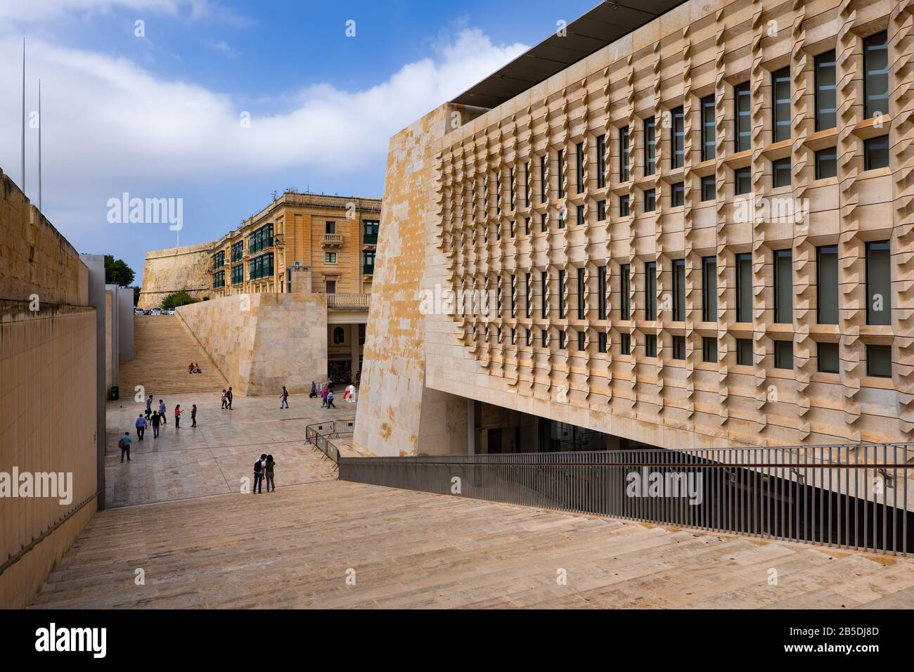 Das Parlament (maltesisch: Dar il-Parlament) von Malta zeitgenössische abstrakte Architektur in der Hauptstadt Valletta Stockfoto