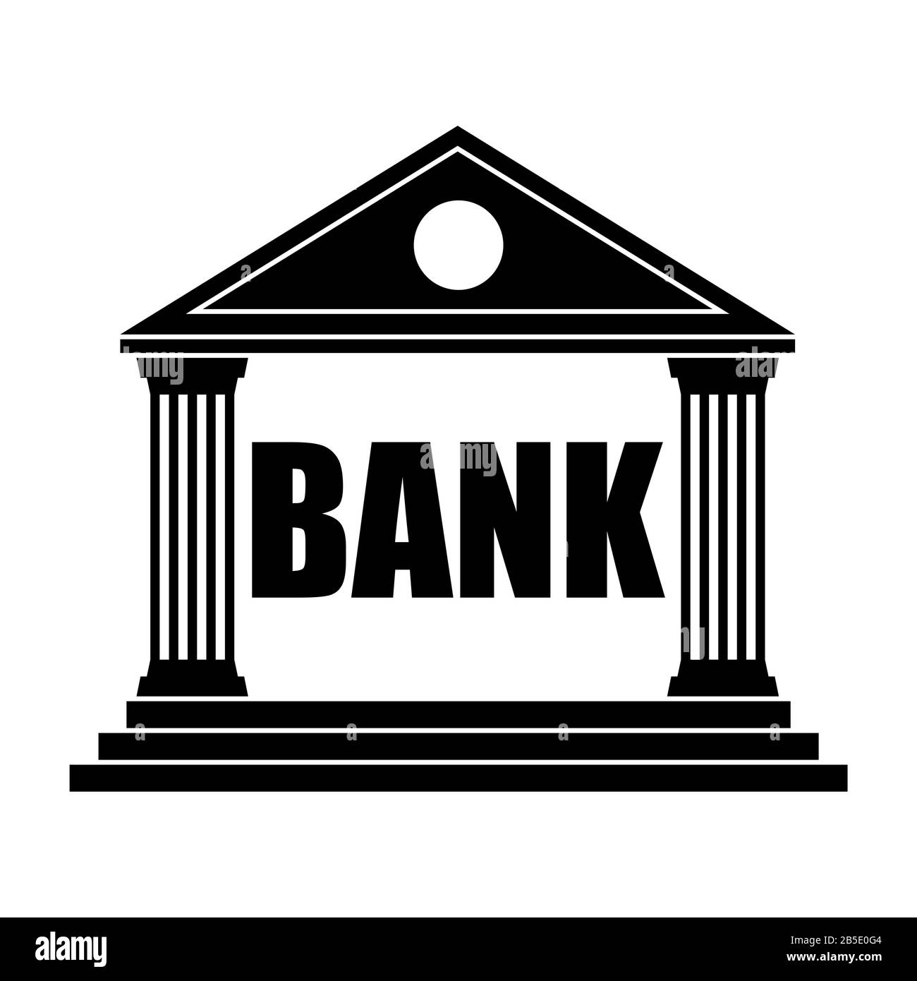 Bank Gebäude schwarz einfaches Symbol. Klassische Ansicht. Stock Vektor