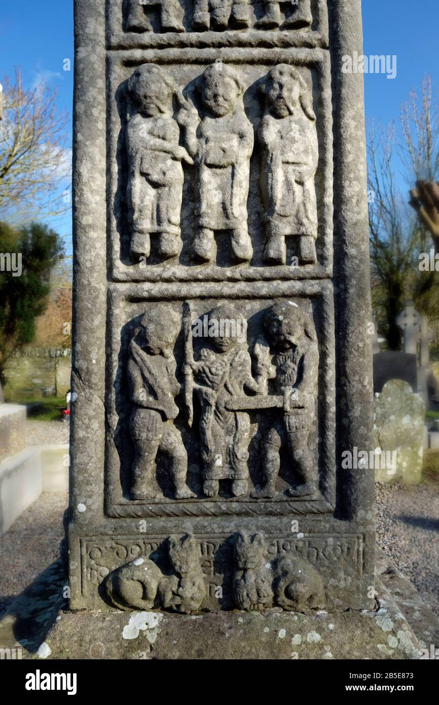 Keltisches Hochkreuz in der alten Abtei Monasterboice County Cavan Irland Stockfoto