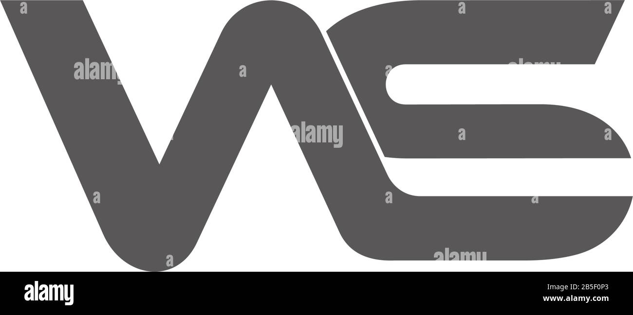 Letter vs Stripes verknüpften überlappenden Logo-Vektor Stock Vektor