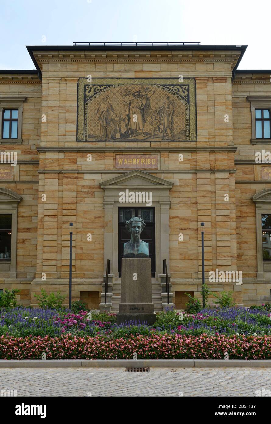 Bueste, Ludwig II. Von Bayern, Villa Wahnfried, Richard-Wagner-Straße, Bayreuth, Bayern, Deutschland/Büste Stockfoto