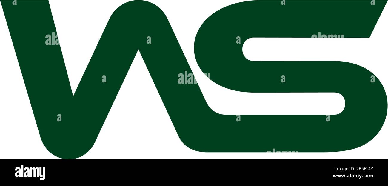 Letter WS einfacher Logo-Vektor für verknüpfte Linien Stock Vektor