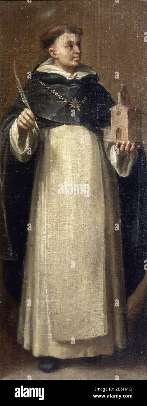 SANTO DOMINGO EN EL RETABLO DEL SANTO NOMBRE DE JESUS, 1644/46. Autor: Alonzo CANO. LAGE: CATEDRAL DE SANTA MARIA MAGDALENA. GETAFE. MADRID. SPANIEN. Stockfoto