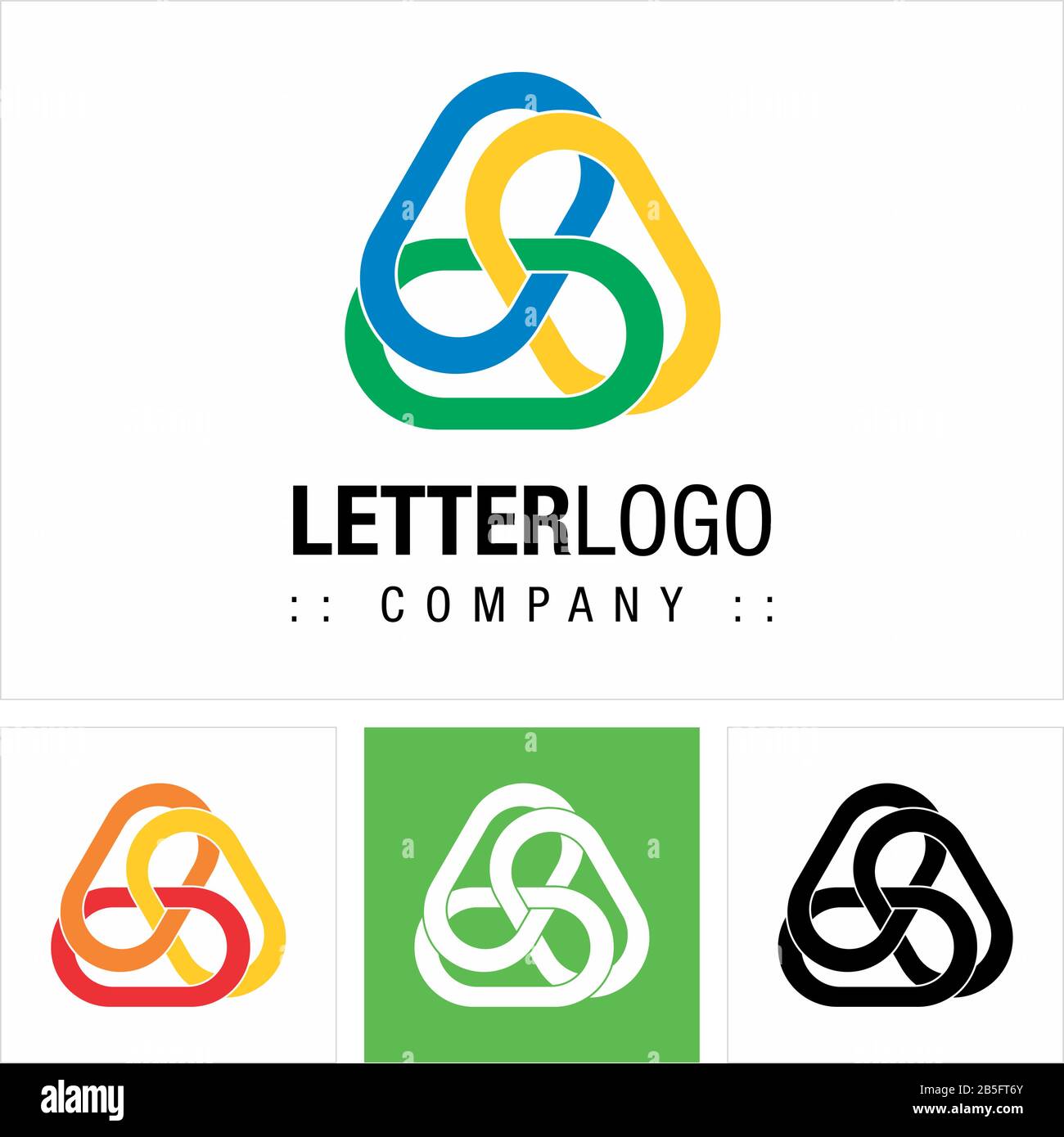 Buchstabe A (Typografie) Vector Symbol Company (Association) Logo (Logotyp). Symbolabbildung Für Geometrische Verkettete Ringe. Elegantes Identitätskonzept. Stock Vektor