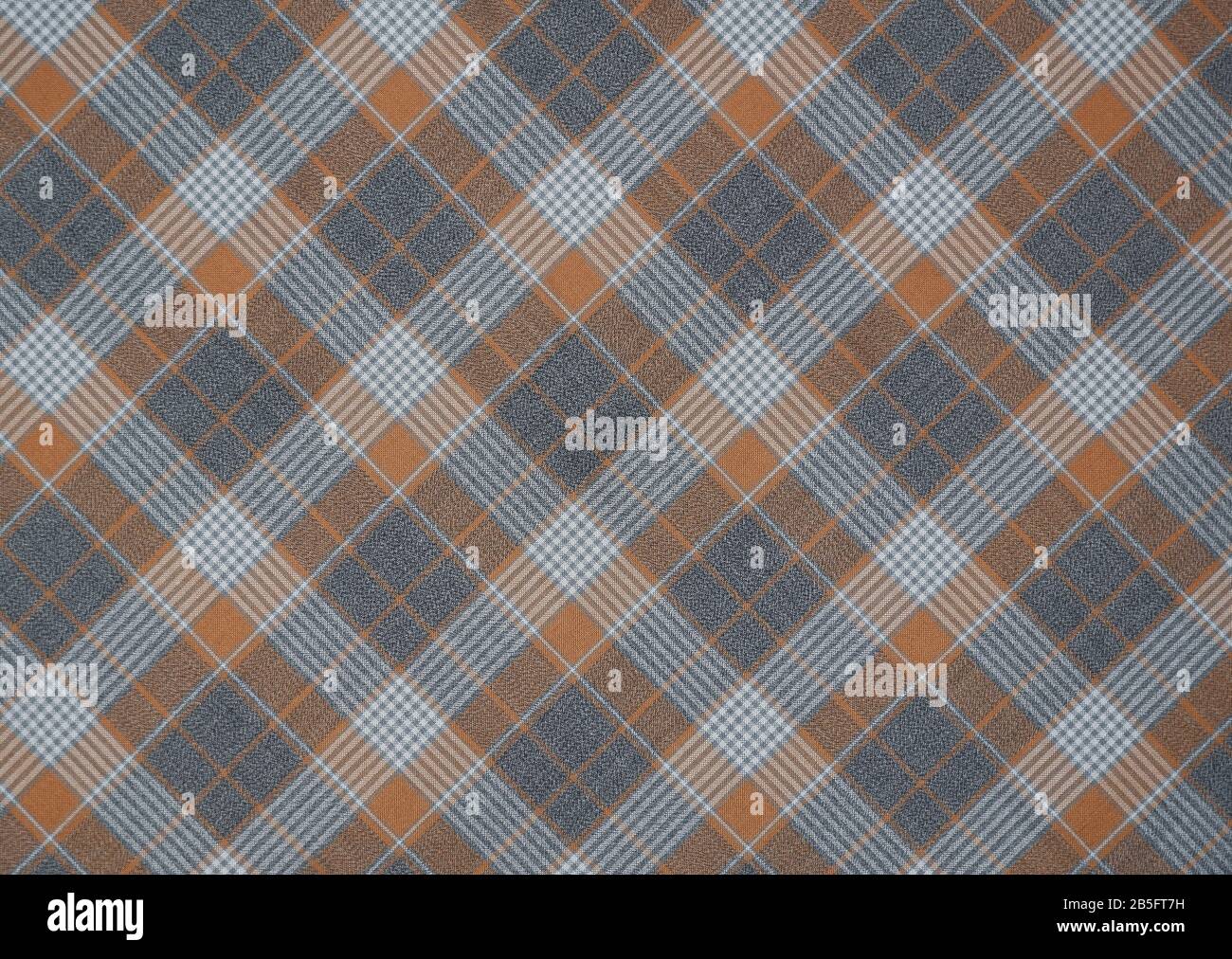 Hintergrund mit kariertem Muster aus textiler Textur. Stockfoto