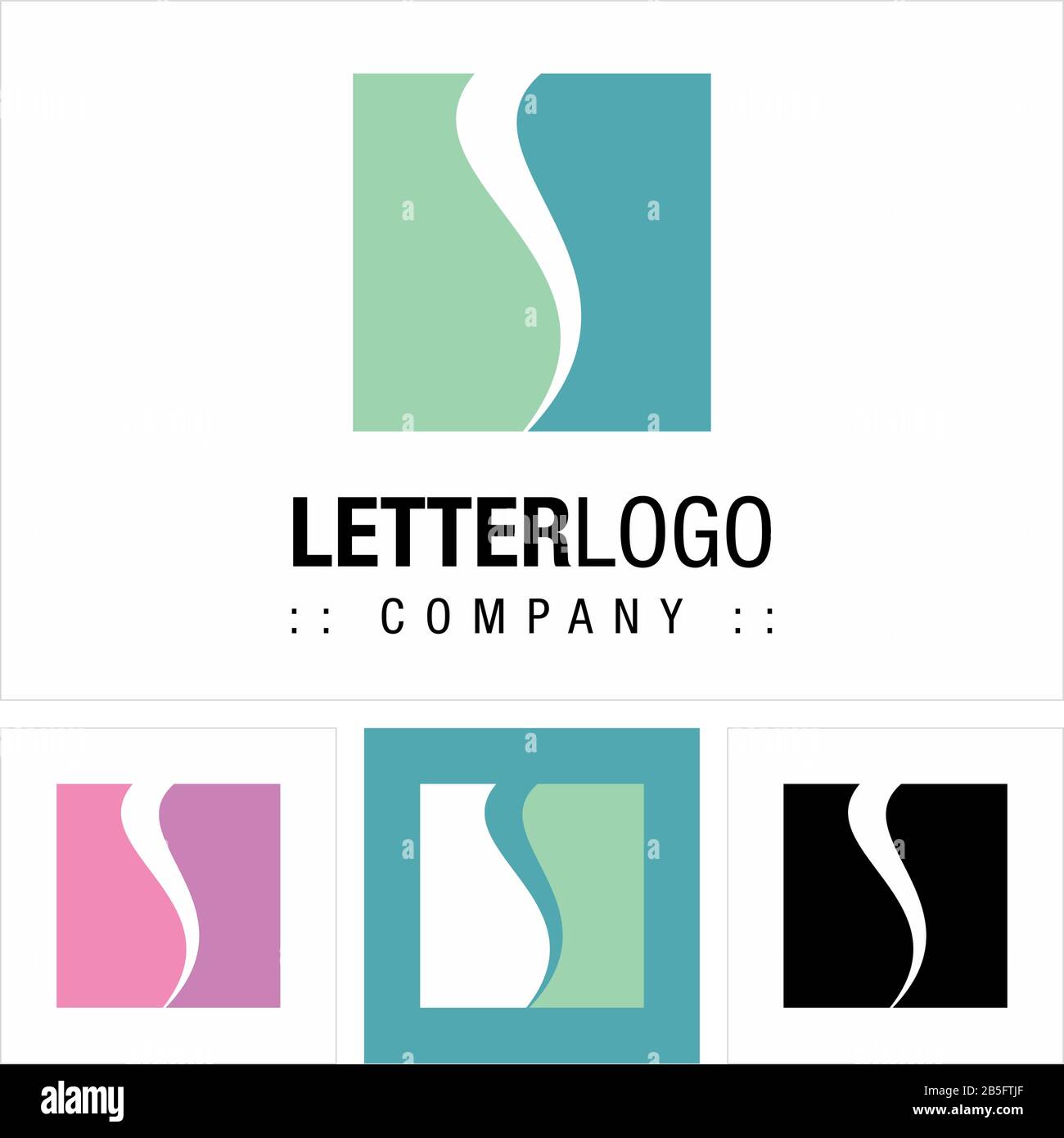 Buchstabe S Vector Symbol Company Logo (Logotyp). Quadratische Kurven (Körperform) Geometrische Symbolabbildung. Elegantes und Modernes Identitätskonzept Stock Vektor