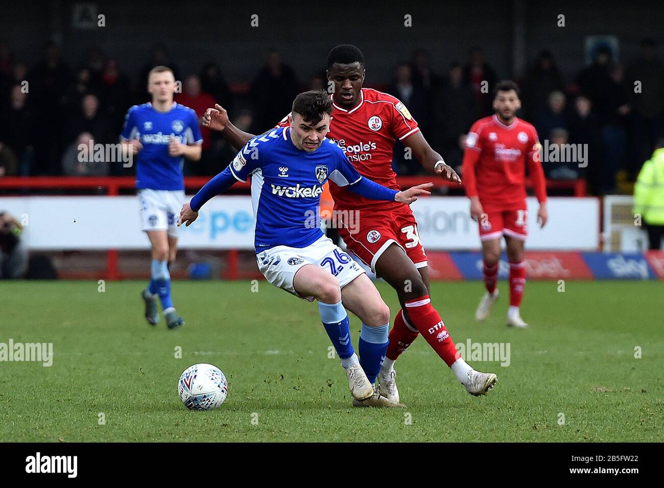 Crawley, Großbritannien. März 2020. Crawley, ENGLAND - 7. MÄRZ Jonny Smith von Oldham Athletic während des Sky Bet League 2 Spiels zwischen Crawley Town und Oldham Athletic im Broadfield Stadium, Crawley am Samstag, den 7. März 2020. (Kredit: Eddie Garvey/MI News) Foto darf nur für redaktionelle Zwecke in Zeitungen und/oder Zeitschriften verwendet werden, Lizenz für kommerzielle Nutzung erforderlich Kredit: MI News & Sport /Alamy Live News Stockfoto