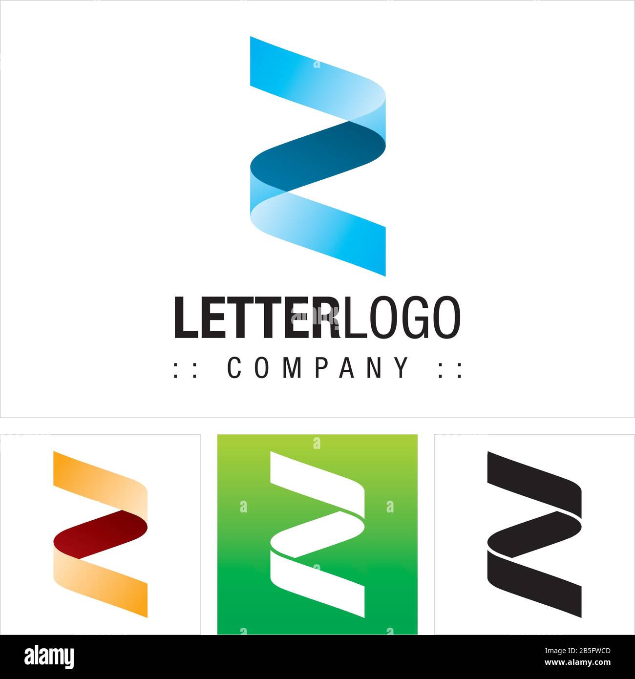Buchstabe Z (Typografie) Vektor-Symbol Firmenlogo (Logotyp). 3D-Symbolillustration Mit Gedrehten Spiralfalzen (Origami). Elegante Identität Stock Vektor